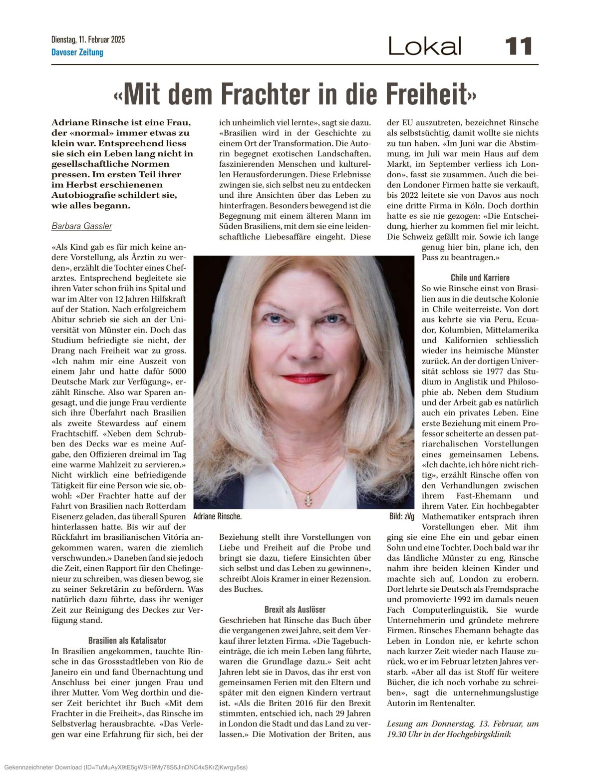 Davoser Zeitung, 11. Februar 2025