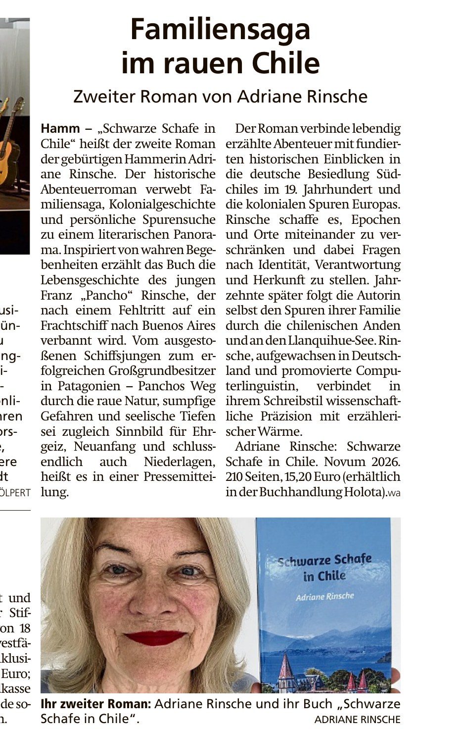 Westfälischer Anzeiger, 20. Juni 2026 — „Familiensaga im rauen Chile"